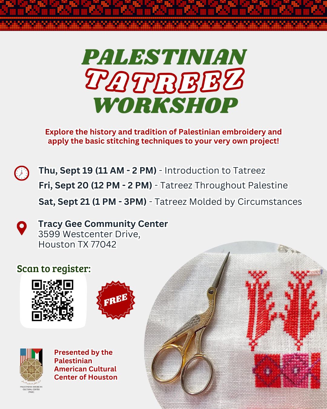 Palestinian Tatreez Workshop