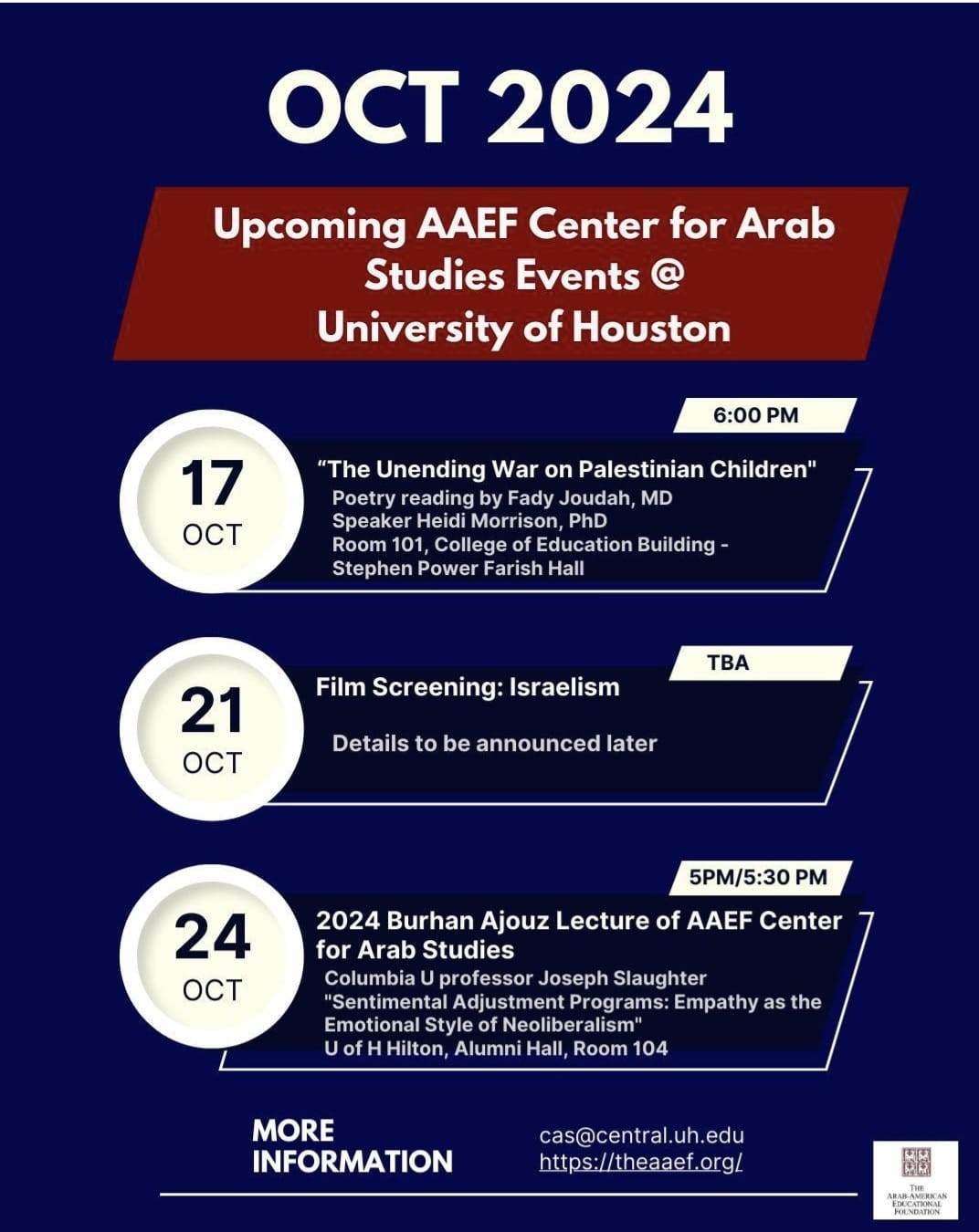 2024 Burhan Ajouz Lecture of AAEF Center for Arab Studies